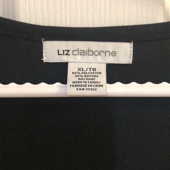 Liz Claiborne Women’s XL sleeveless, front frilly black Top NWOT - Picture 5 of 6